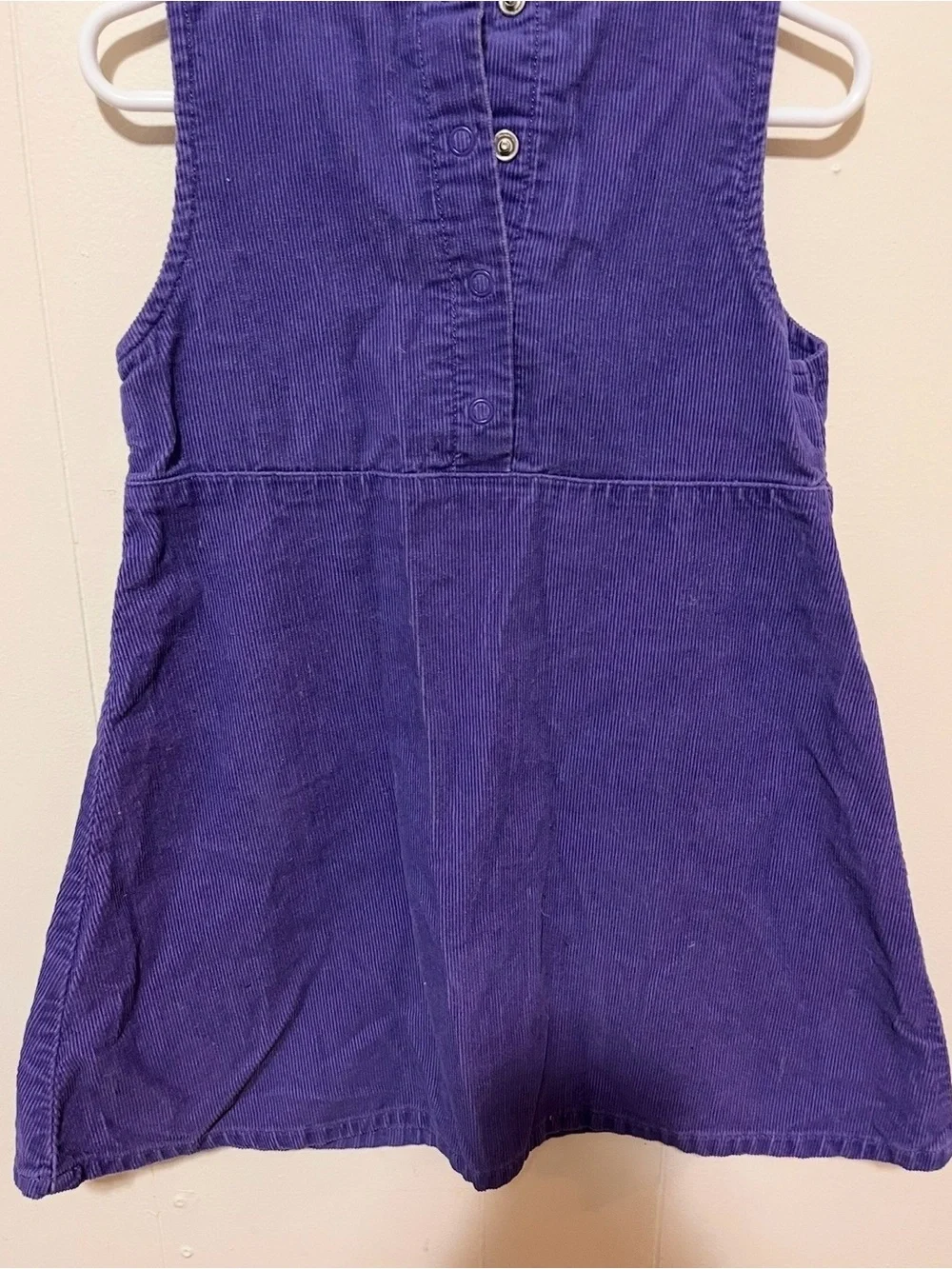 Vintage Toddler Girls Purple Corduroy Embroidered Jumper Dress 3T 4T